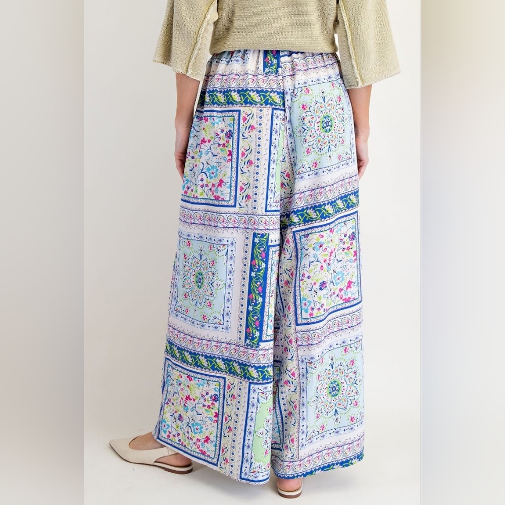 Easel Multicolor Bohemian Wide-Leg Pants - Picture 3 of 5